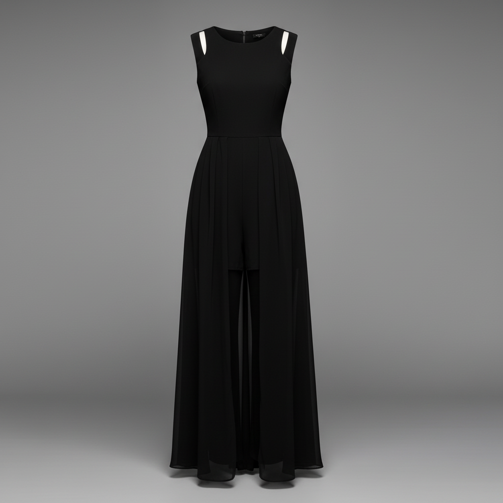 Ärmelloser Damen Jumpsuit Schwarz | Festlich & Elegant