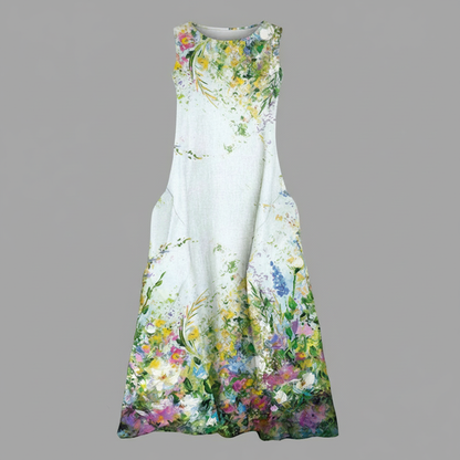 Blumenmuster Midi Kleid für Damen | Sommerkleider