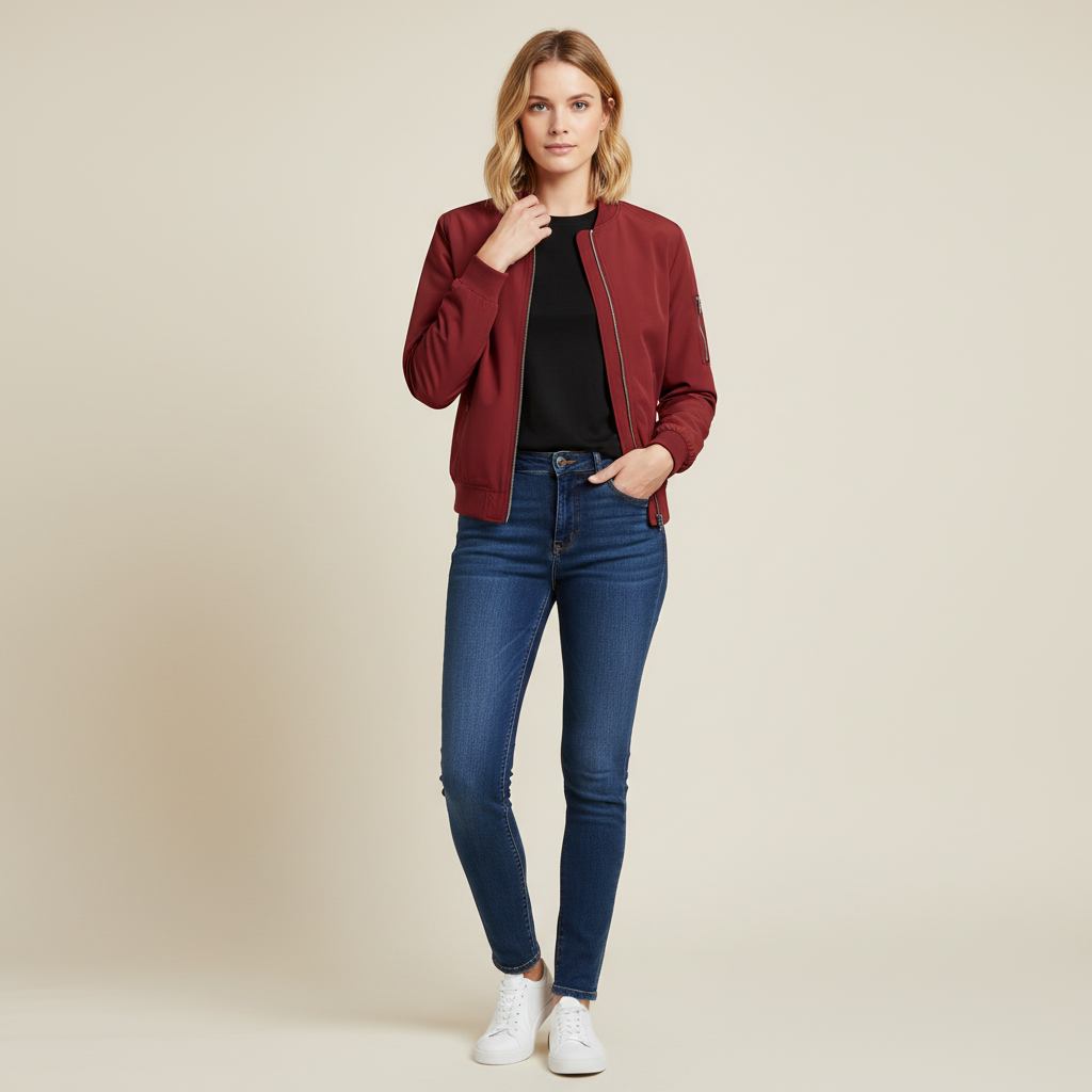Damen Bomberjacke Kurz | Sportliche Jacke für Damen