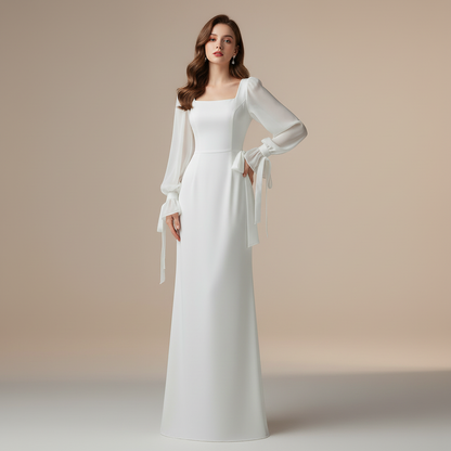 Elegantes Maxikleid Langarm für Hochzeitsgäste | Damenmode