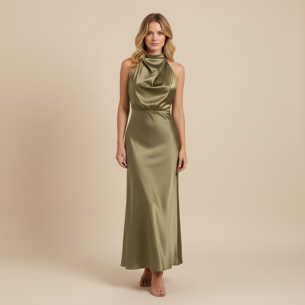 Elegantes Halfter Abendkleid | Midi für Damen