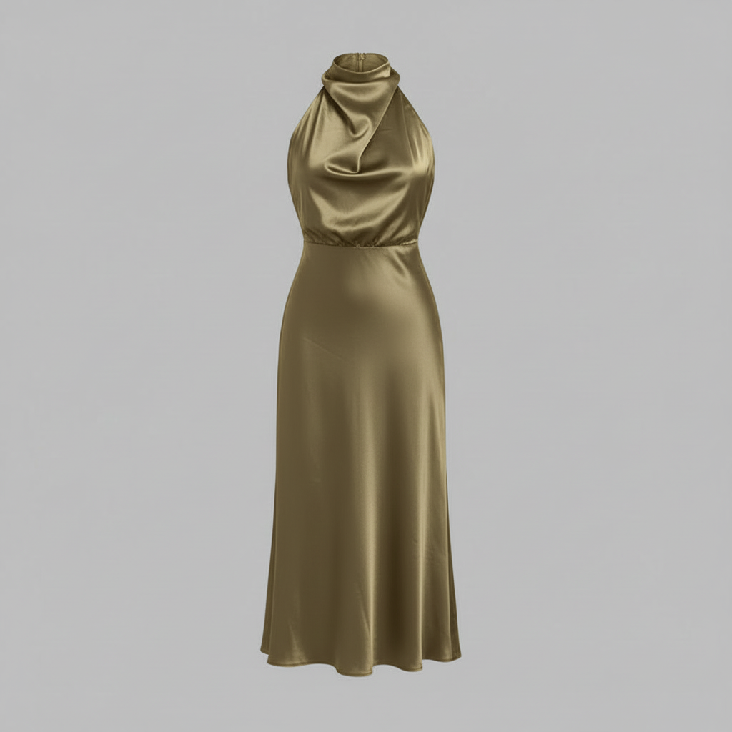 Elegantes Halfter Abendkleid | Midi für Damen