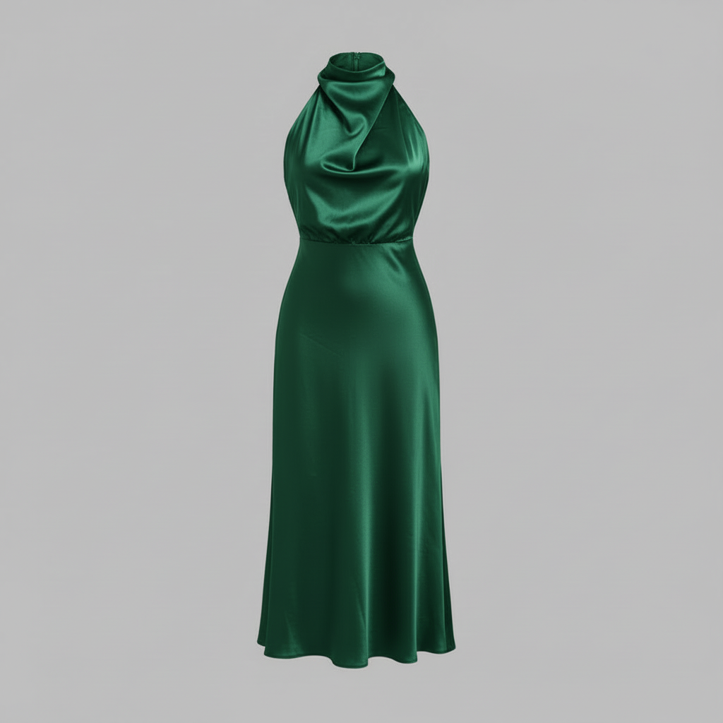 Elegantes Halfter Abendkleid | Midi für Damen