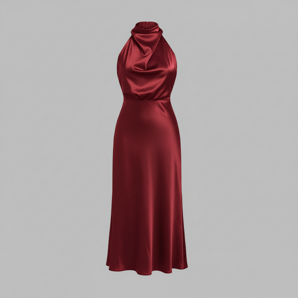 Elegantes Halfter Abendkleid | Midi für Damen
