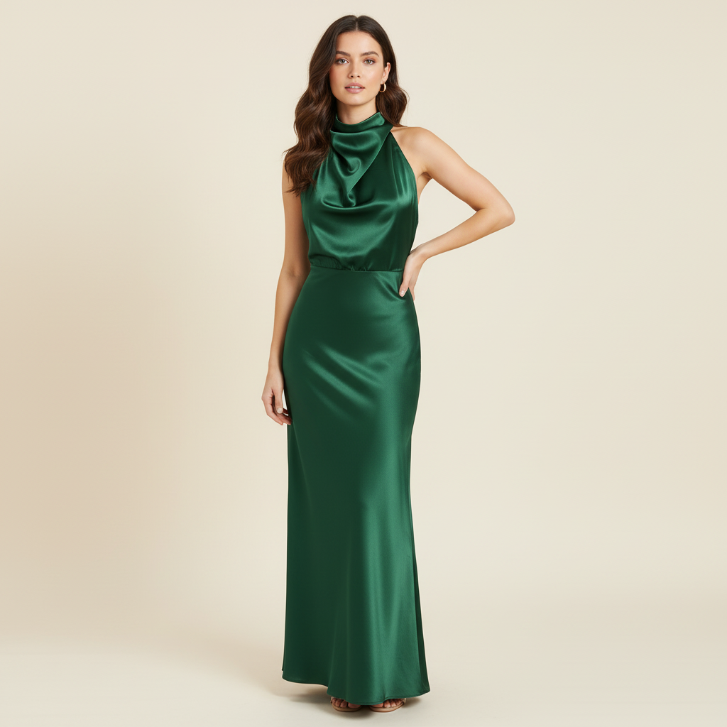 Elegantes Halfter Abendkleid | Midi für Damen