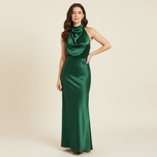 Elegantes Halfter Abendkleid | Midi für Damen