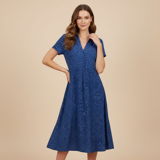 Hemdblusenkleid Damen | Midi Kleid für jeden Anlass