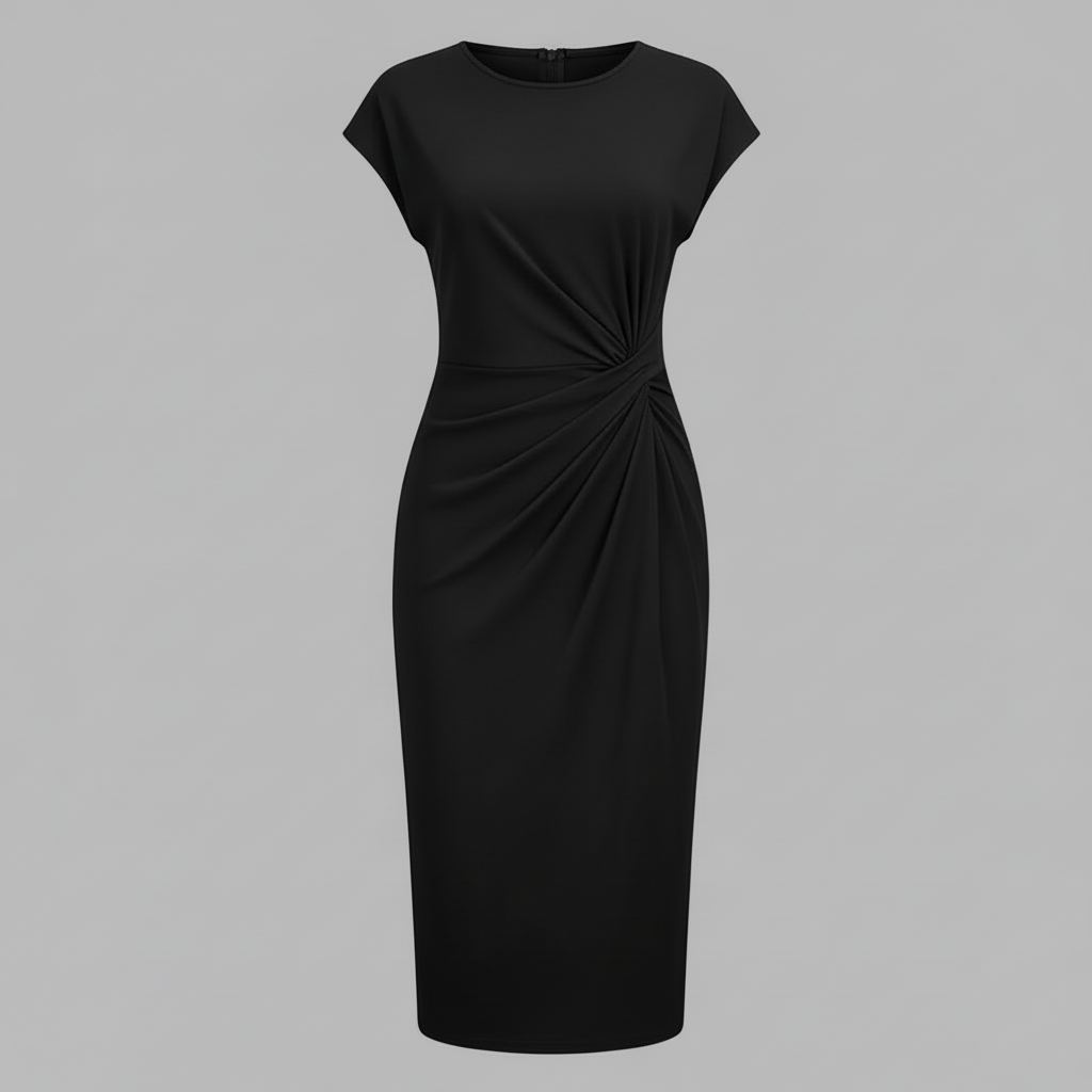 Midi Kleid für Damen | Kurzärmliges Formelles Kleid