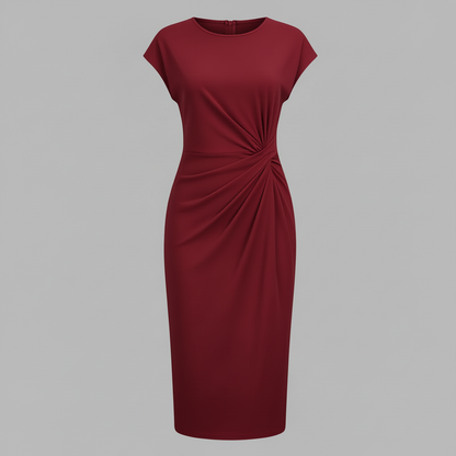 Midi Kleid für Damen | Kurzärmliges Formelles Kleid