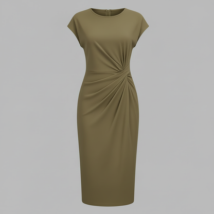 Midi Kleid für Damen | Kurzärmliges Formelles Kleid