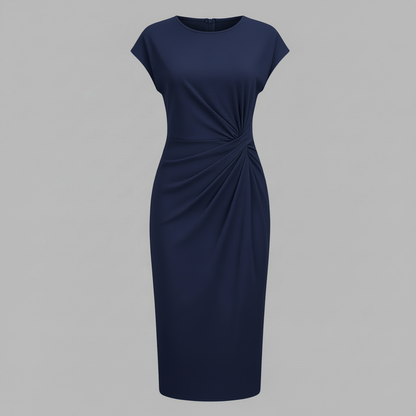 Midi Kleid für Damen | Kurzärmliges Formelles Kleid