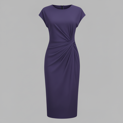 Midi Kleid für Damen | Kurzärmliges Formelles Kleid