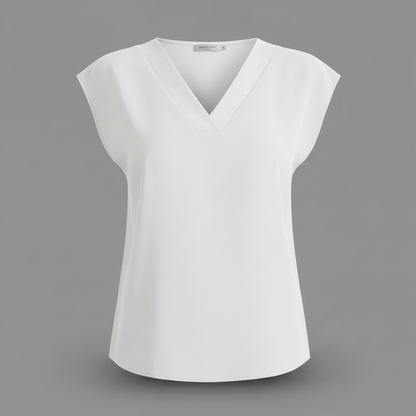 Moderne Sommerbluse V-Ausschnitt | Damenmode