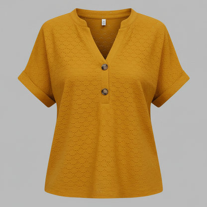 Damen V-Ausschnitt Top | Lässiges Kurzarmshirt